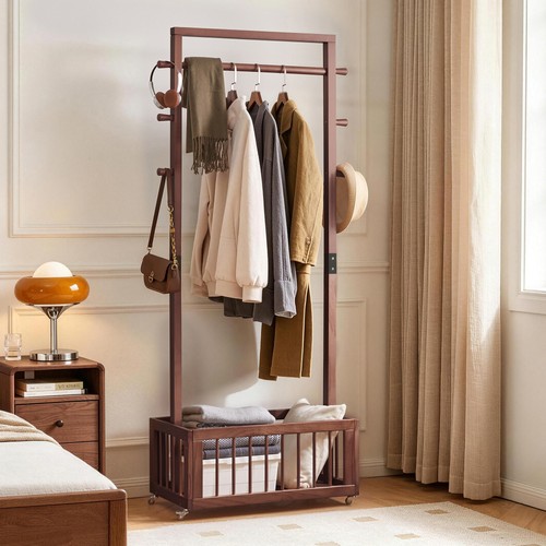 Solid wood freestanding coat - wood,
